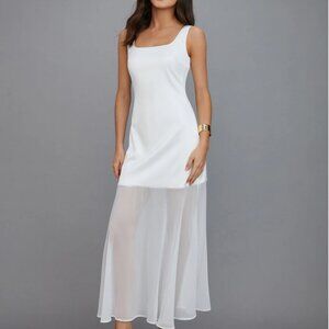 Sheer Overlay Long Dress